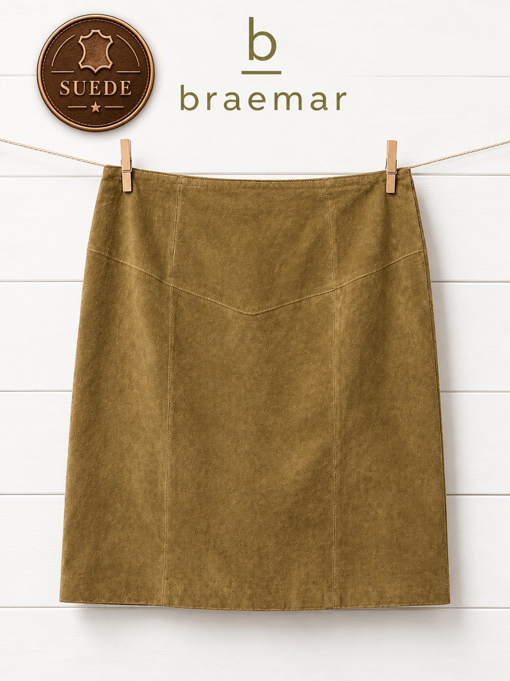 BRAEMAR Suede Skirt – Size 15/16
